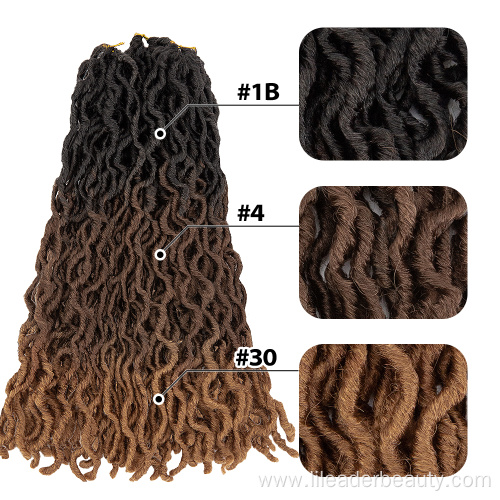 Ombre Gypsy Locs Crochet Braid Hair Wavy Goddess